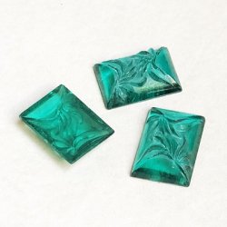 画像1: 20x15 RECT Emerald leaf carved cabochon