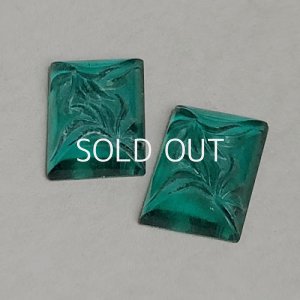 画像2: 20x15 RECT Emerald leaf carved cabochon