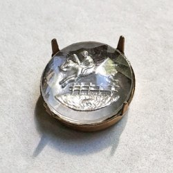 画像2: 17.5mm Clear/ Silver "Riding Horse" intaglio