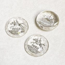 画像1: 17.5mm Clear/ Silver "Riding Horse" intaglio