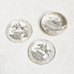 画像1: 17.5mm Clear/ Silver "Riding Horse" intaglio