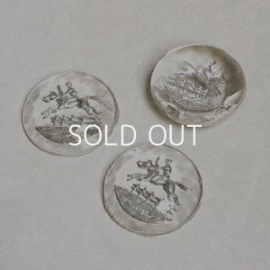 画像1: 17.5mm Clear/ Silver "Riding Horse" intaglio