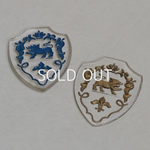 画像1: 29x36 shield "Lion Crest" intaglio cabochon