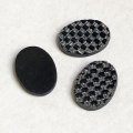 18x13 OV "Jet/ Silver" Checkerboard cabochon