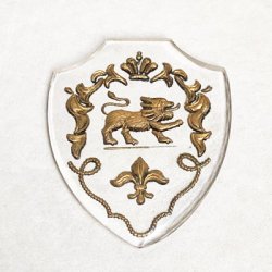 画像2: 29x36 shield "Lion Crest" intaglio cabochon