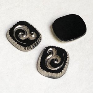 画像1: 16x14 "Jet/Silver"ornate cabochon