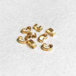 画像1: 4pcs 6.5x2.4 brass ribbed connector