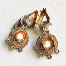 画像2: aged brass ornate earring base