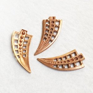 画像1: 27x13 brass curved leaf setting finding