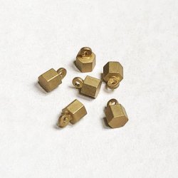 画像1: 2pcs 6x4 brass hexagon drop charm