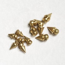 画像1: 2pcs brass spike charm