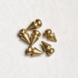 画像2: 2pcs brass spike charm