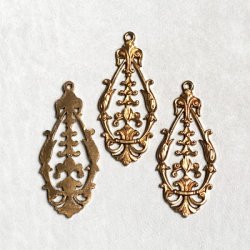 画像1: 35x15 victorian filigree drop charm