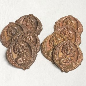 画像3: 34x31 brass victorian girl medallion