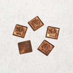 画像1: 9.5mm square "Horse Head" stamping