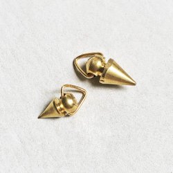 画像4: 2pcs brass spike charm