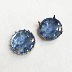 画像2: 17.5mm Blue Bubble intaglio cabochon