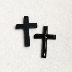 画像1: 23x15 Black Cross cabochon