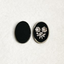 画像3: "Black/SV" Rose intaglio cabochon