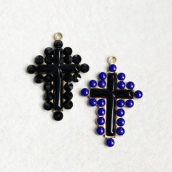 画像2: 23x15 Black Cross cabochon