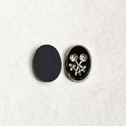 画像2: "Black/SV" Rose intaglio cabochon