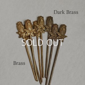 画像2: dark brass 8x40 Rose Bud Stem stamping