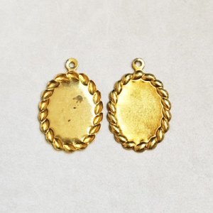画像1: 14×10 oval rope pendant setting