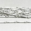 White enamel ribbed bar link chain