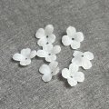 4pcs 12mm "Matte Clear" plastic 4-petal flower