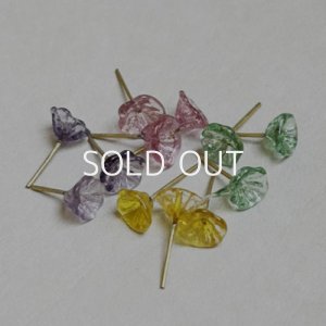 画像3: 7~8mm glass flower pin "Pink"