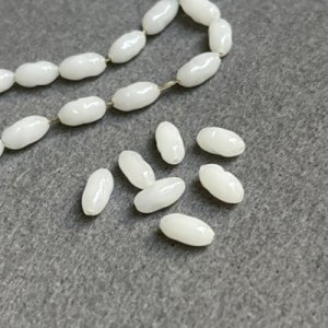 画像1: 10pcs 4.5x 8~10 baroque rice "White Alabaster"