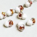15x10 "White/foiled" lampwork beads