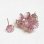 画像1: 9~10mm glass flower pin "Pink" (1)
