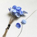 jaggy flower on wire "Blue/White "