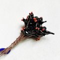 Black Bird glass on wire pin