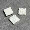 12mm SQ White floral cabochon