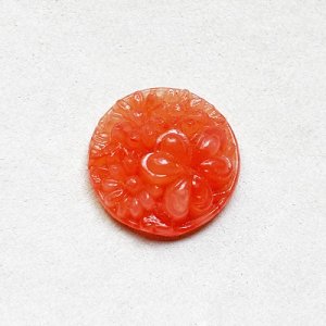 画像3: 15~15.5mm Orange floral cabochon