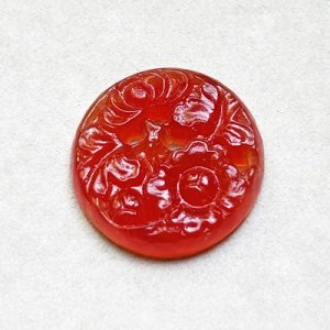 画像2: 18mm Carnelian floral cabochon