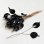 画像1: Black Leaf glass on wire pin (1)