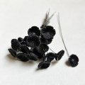 jaggy flower on wire "Black "