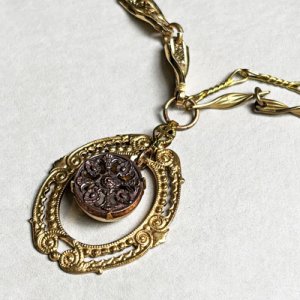 画像3: 2pcs brass cross filigree connector