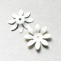 27mm White 8-petal enameled flower