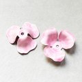 29mm Neon Pink 3-petal enameled flower