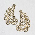 40x24 feather filigree charm L&R set