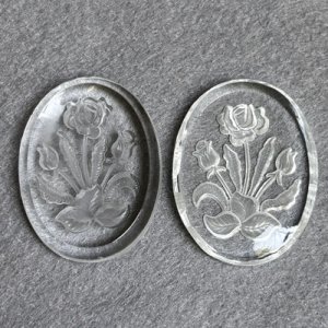 画像1: 40x30 OV Clear Rose intaglio
