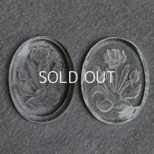 画像1: 40x30 OV Clear Rose intaglio