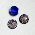 15mm "Blue/Gold" floral cabochon