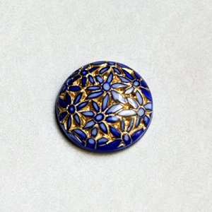 画像2: 15mm "Blue/Gold" floral cabochon