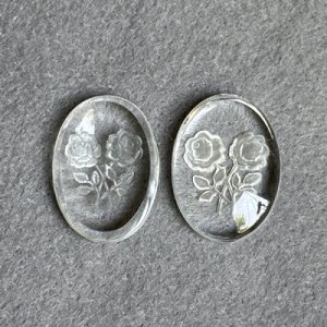画像1: 25x18 OV Clear Rose intaglio