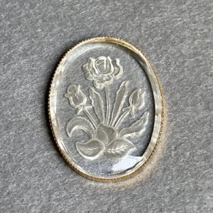 画像2: 40x30 OV Clear Rose intaglio